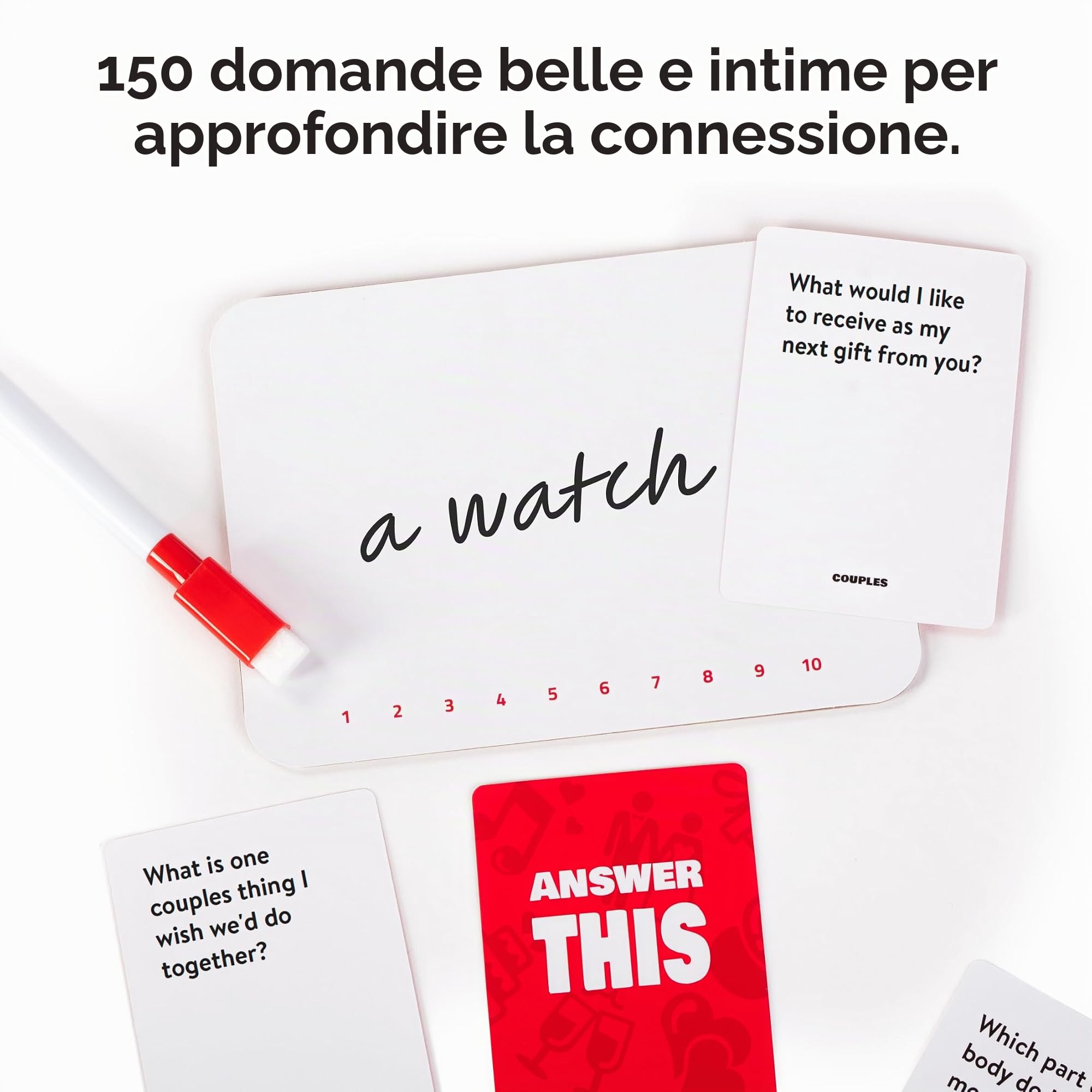 The World Game Gioco da Tavolo per Coppie in Inglese - 150 Domande con Carte per Conoscersi Meglio - Regalo per Adulti, San Valentino, Anniversario per Lui e Lei - Giochi di Società per Uomo e Donna