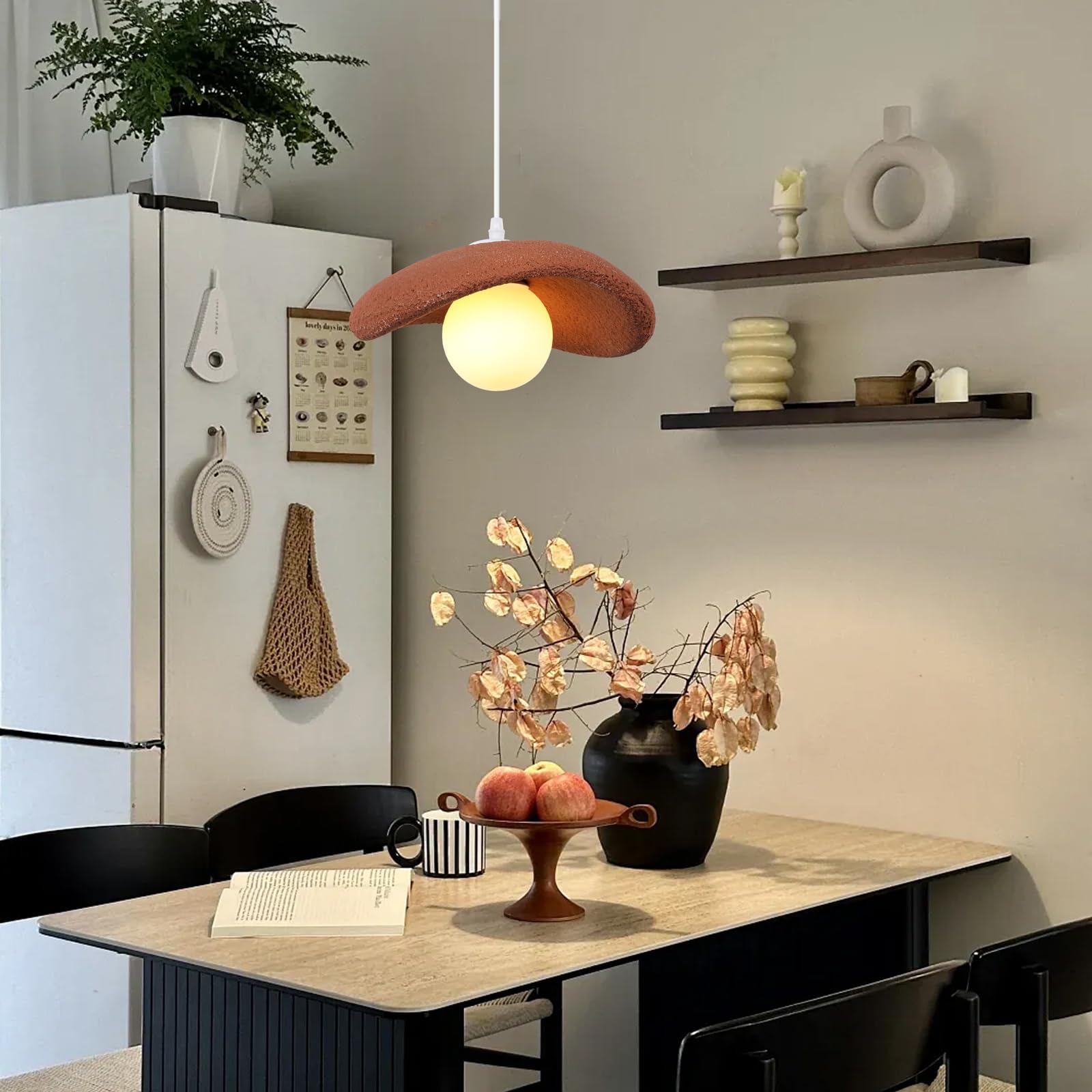 Żyrandol, nowoczesny, kreatywny, Wabi-Sabi, lampa wisząca, Ø 30 cm, abażur, lampa sufitowa, oświetlenie wewnętrzne, Avce G9, źródło światła do kuchni, jadalni, sypialni