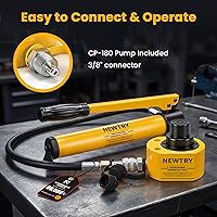 Vista 3 de NEWTRY Kit Porta Power de Gato Hidráulico de Perfil Bajo 20T + Bomba Hidráulica Manual CP-180 Gato de Múltiples Secciones, Cilindro Hidráulico