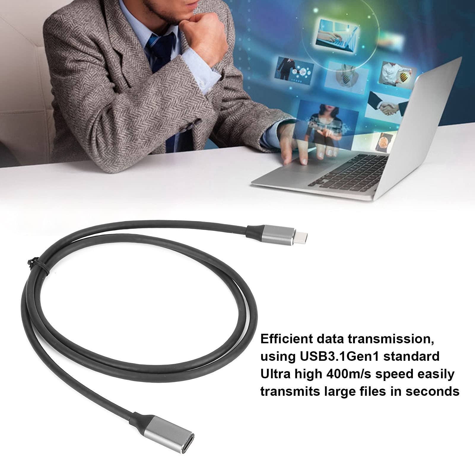 ciciglow Cavo di Prolunga USB C, HD 4K USB 3.1 Cavo di Prolunga