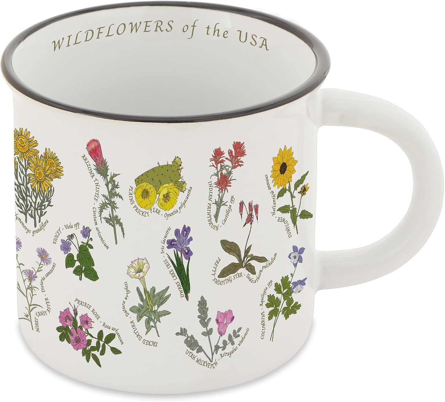 Wildflowers of the USA Camp Mug - Ceramic Coffee Mug, Camping Mug, 16oz Stoneware Cup, Microwave & Dishwasher Safe