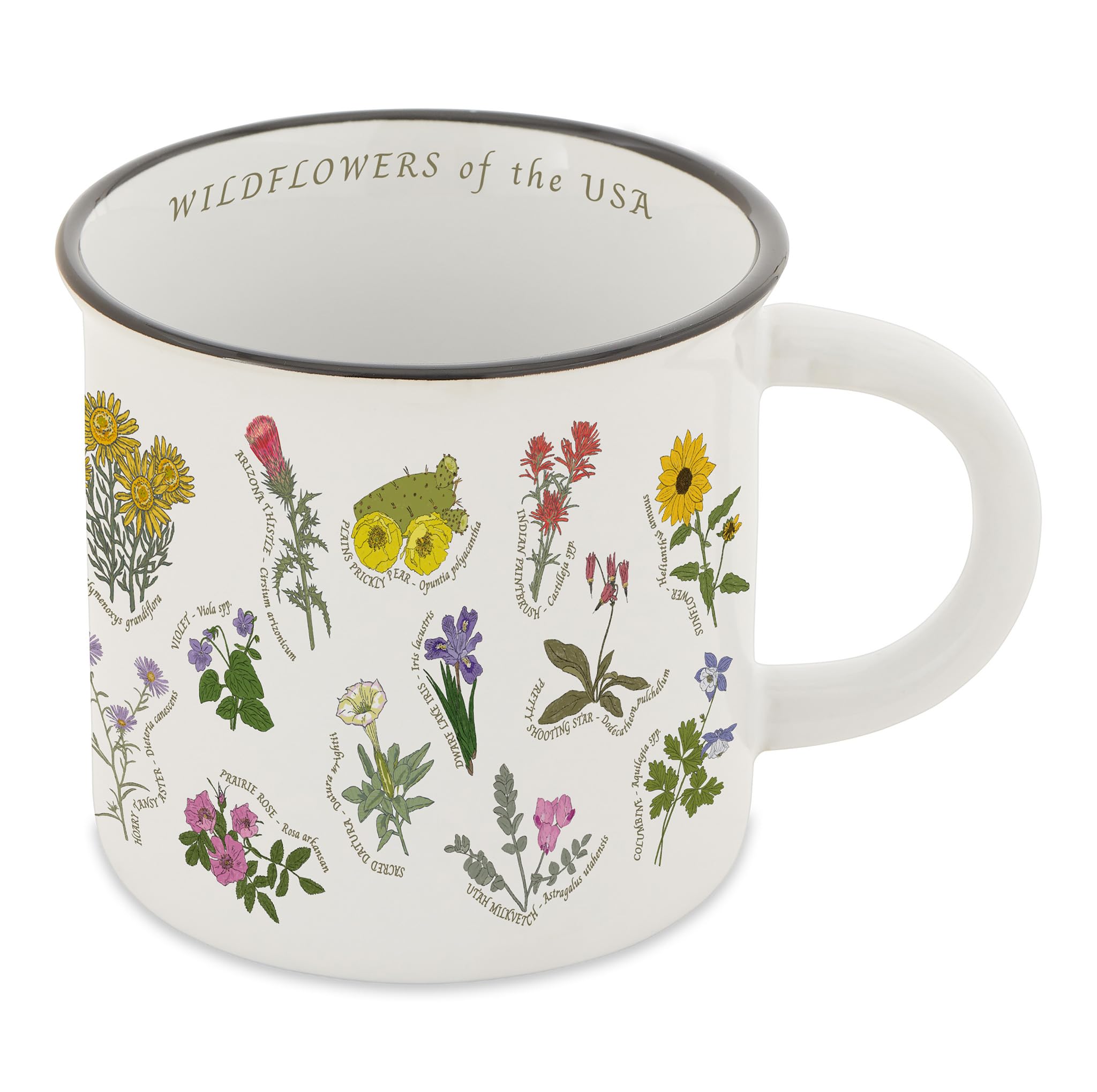 Wildflowers of the USA Camp Mug - Ceramic Coffee Mug, Camping Mug, 16oz Stoneware Cup, Microwave & Dishwasher Safe