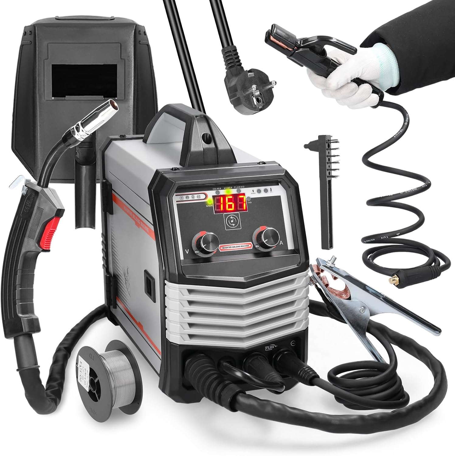 Multifunctional 4-in-1 MIG MMA MAG TIG-160C Inverter Welding Machine Portable Multi-purpose Electric Welding Machine Intelligent Welding Machines