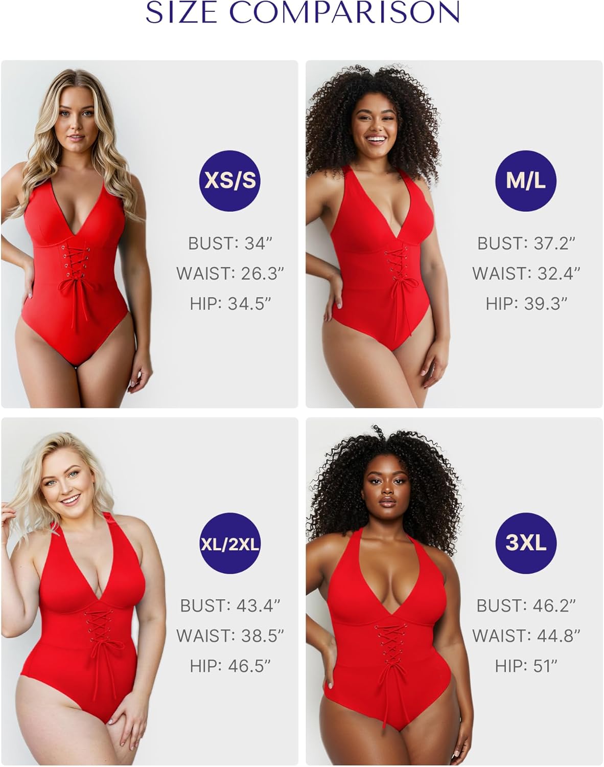 SHAPELLX Women One Piece Swimsuits Tummy Control Bathing Suits Push Up Slimming Swimwear with Built-in Bra V Neck - Image 6