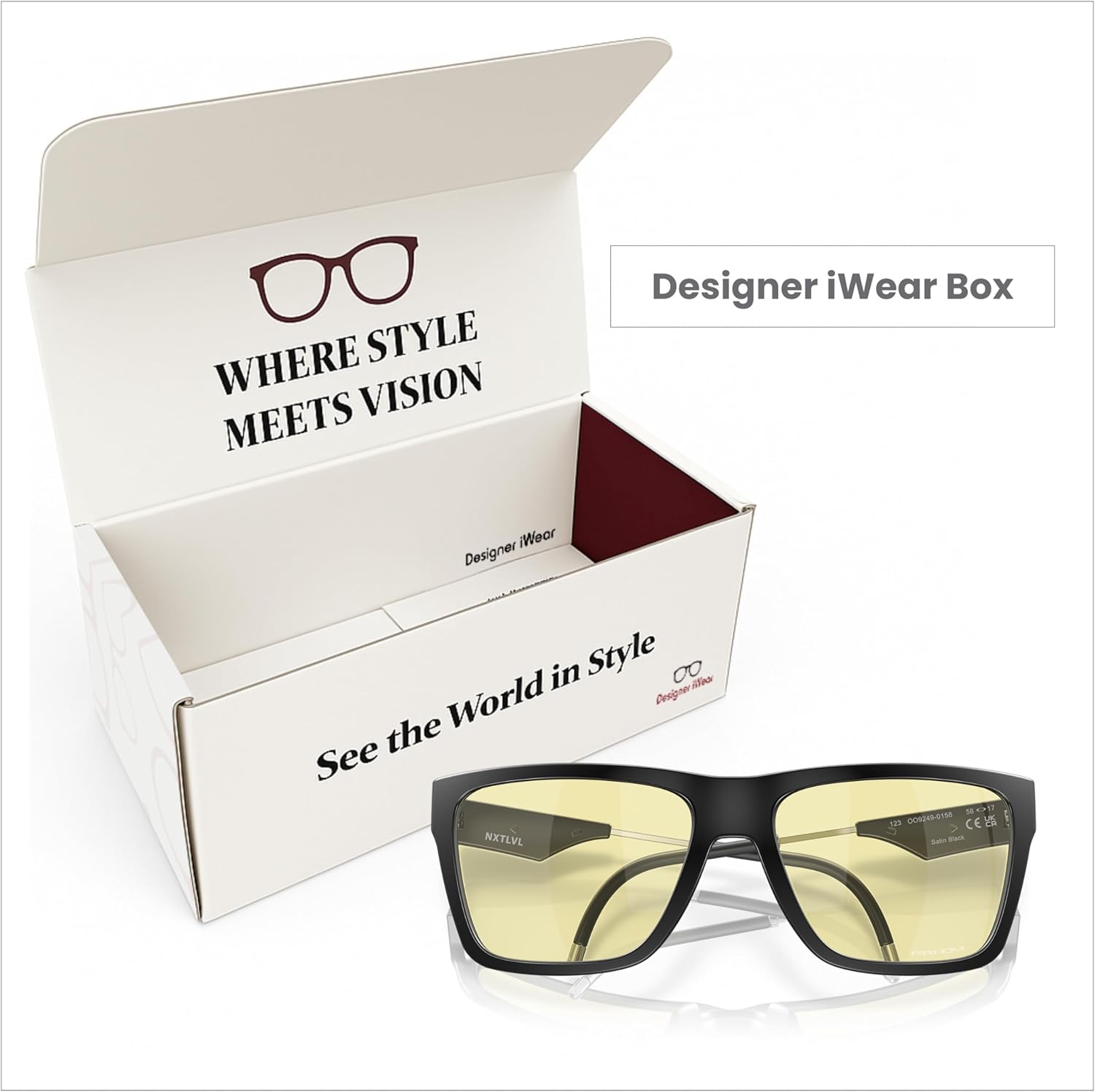 OAKLEY NXTLVL OO9249 Gaming Collection Rectangle Blue Light Blocking Glasses Men+Bundle Accessory Leash Kit,Microfiber Pouch