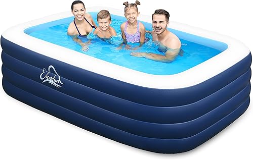 Piscina inflable con 4 cámaras de aire, 99 x 60 x 28 pulgadas, resistente piscina profunda y gruesa para niños, piscina para adultos y niños,