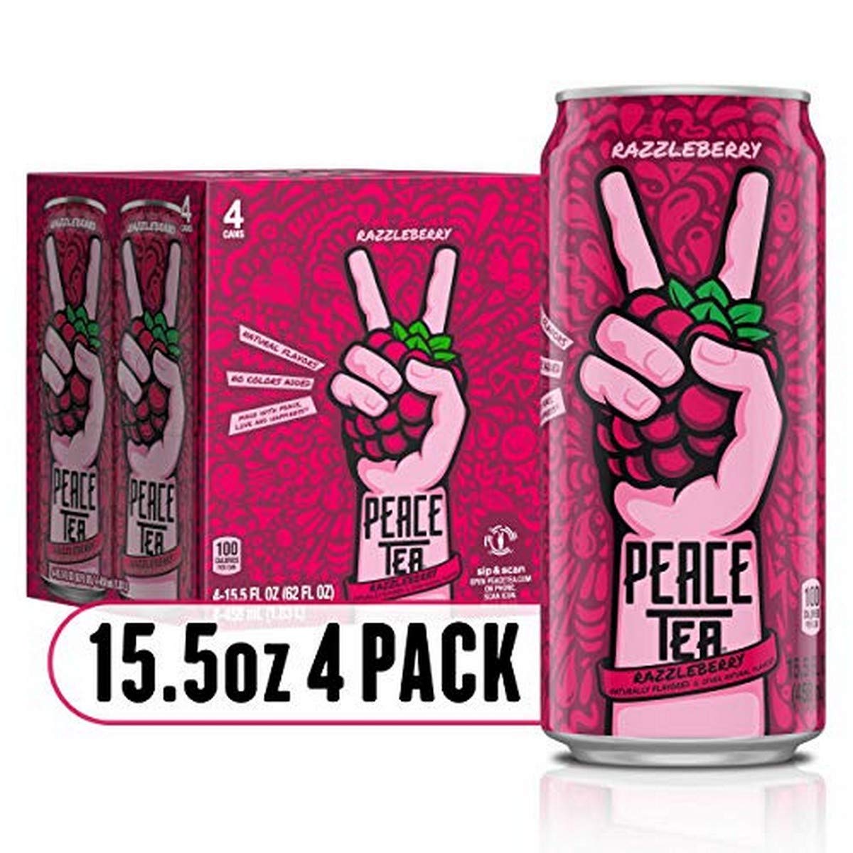 Peace Tea Razzleberry, 15.5 Fl Oz (Pack Of 4)
