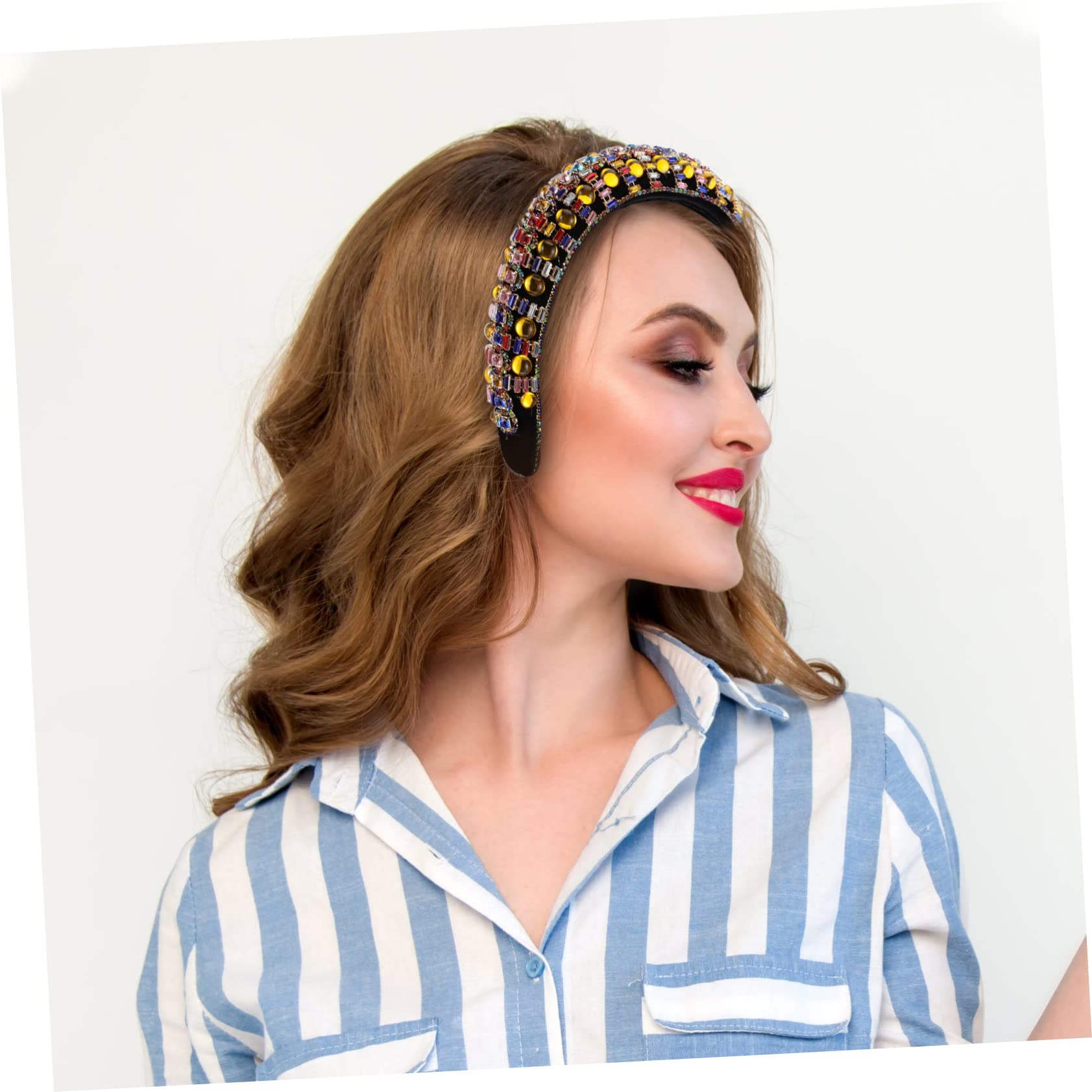 DOITOOL 3stücke Padded Rhinestone Haarband Für Damen Vintage Breiter Haarreif Mit Strass Elegante Haarschmuck Für Partys Hochzeiten Und Besondere Anlässe