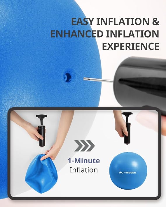 Trideer Pilates Ball - 7-8 inch with Pump, Small Core Ball for Yoga, Barre, Physical Therapy