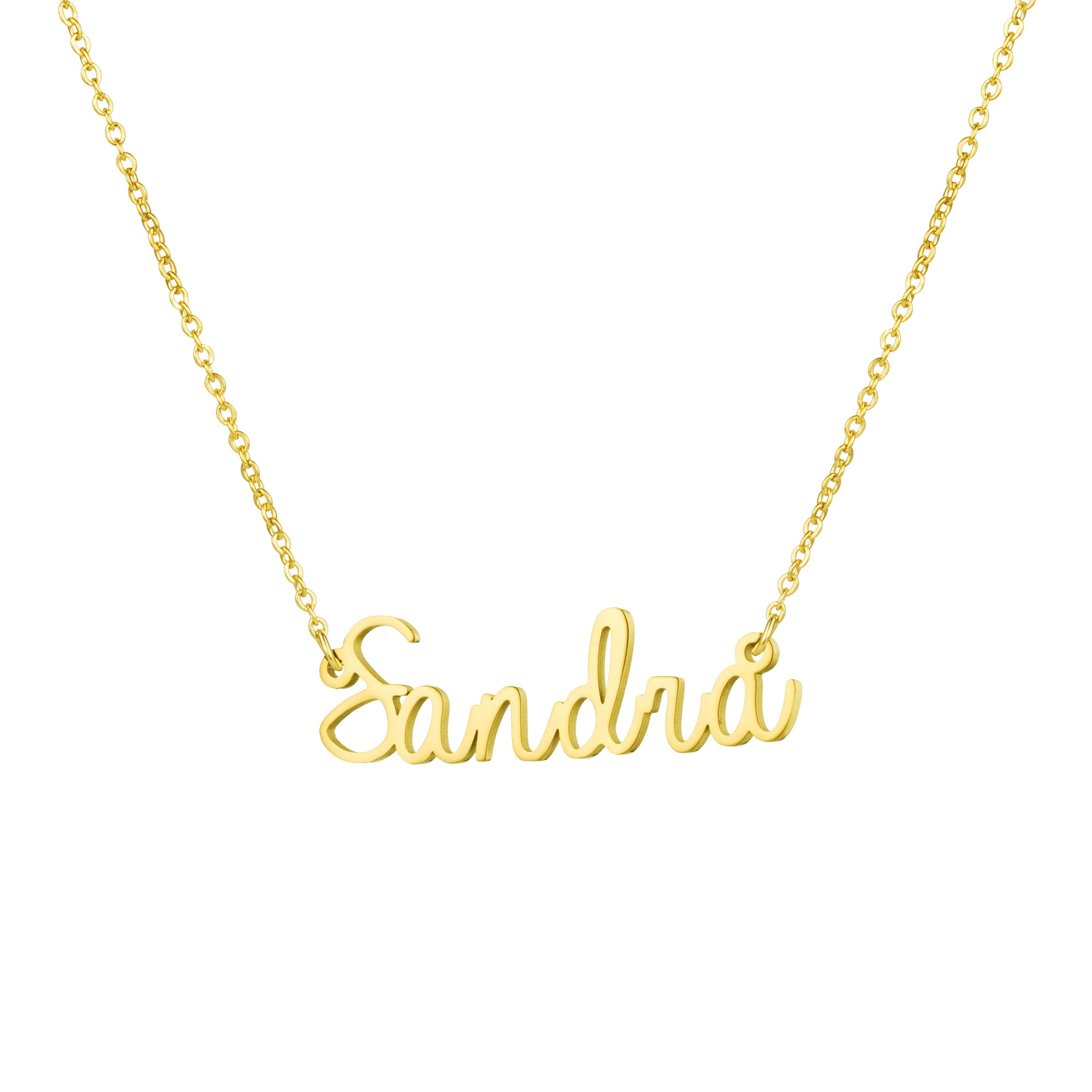 Awegift Personalized Name Necklace 18K Gold Plated New Mom Bridesmaid Gift Jewelry for Women