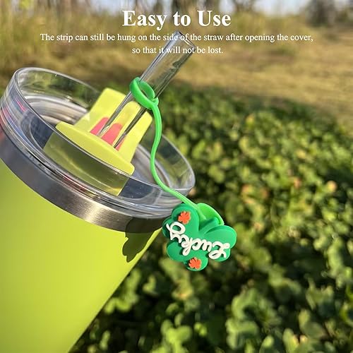 Miniatura 3 de St Patricks - Funda de popote para Stanley, cubierta de paja verde de 0.394 in, fundas de paja de silicona Stanley, accesorios de vaso de 30 y 40