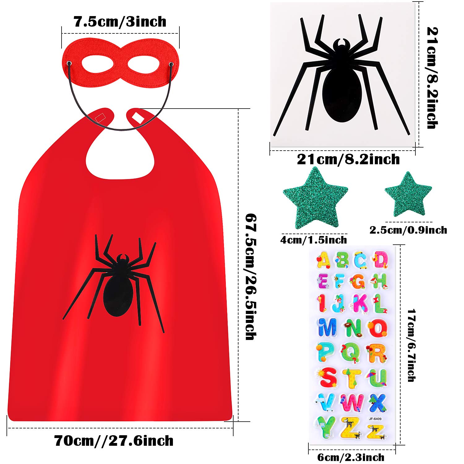 vamei 12 Pezzi Costumi da Supereroi Mantello Supereroi e Maschere Festa Compleanno Carnevale Halloween Costume Gioco Travestimento Mantelli Supereroi Giocattoli Regalo per Bambini Bambina