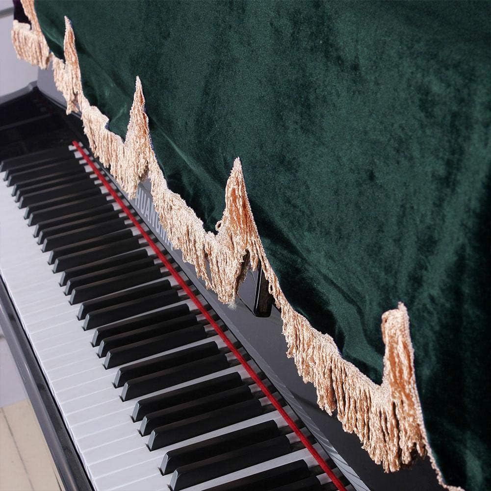 Electronic Keyboard Anti-Dust Cover 88 Key Piano Cover Split Curtain Design(Dark Green) Performance Accessory
