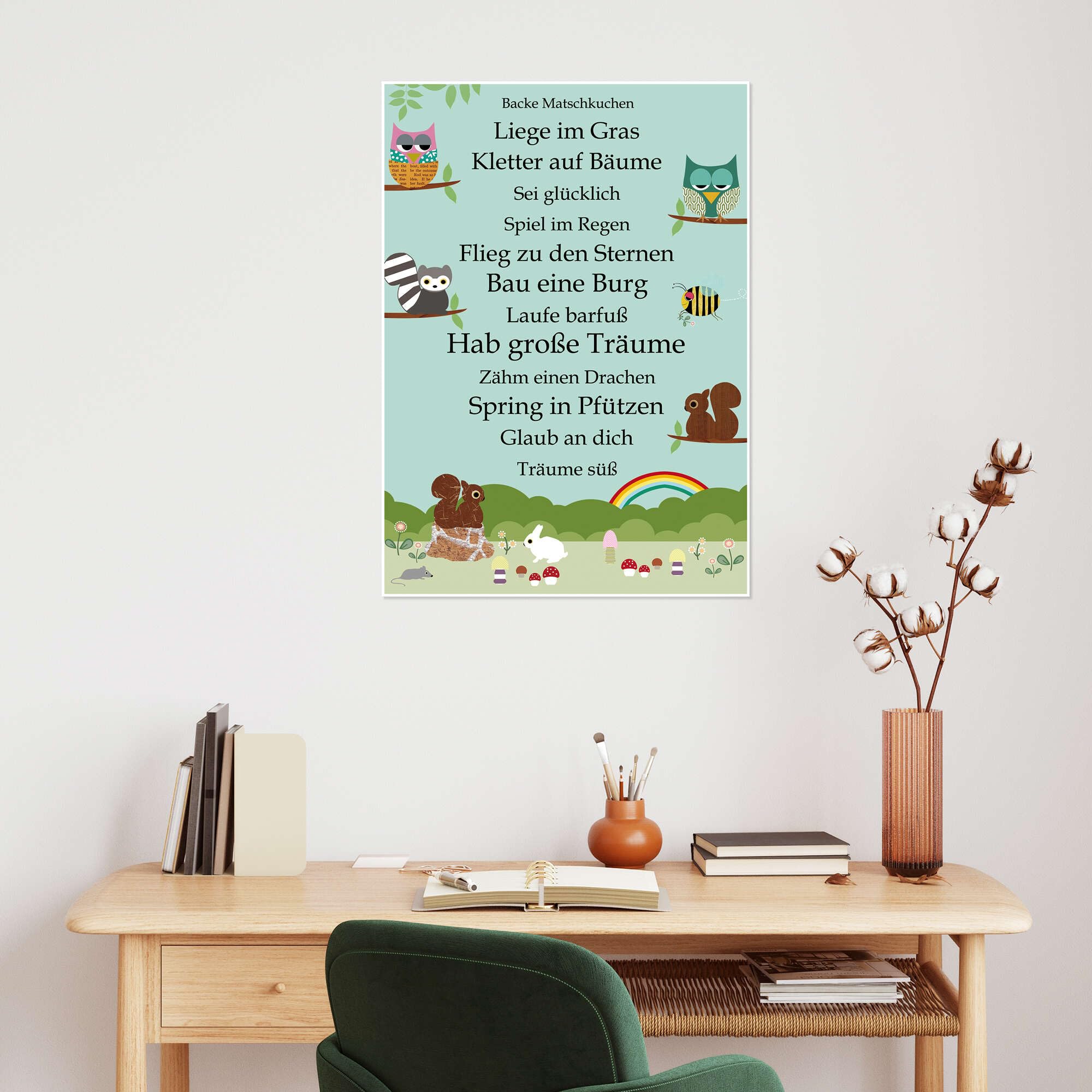 Posterlounge Fai grandi sogni Poster | 90 x 120 cm di GreenNest Quadri Decorazione per pareti