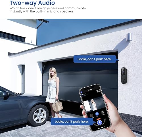 Miniatura 3 de CutePanda Cámara de video inalámbrica 1080P, detección humana AI, timbre de timbre incluido, WiFi 2.4G, visión nocturna, alertas instantáneas, audio