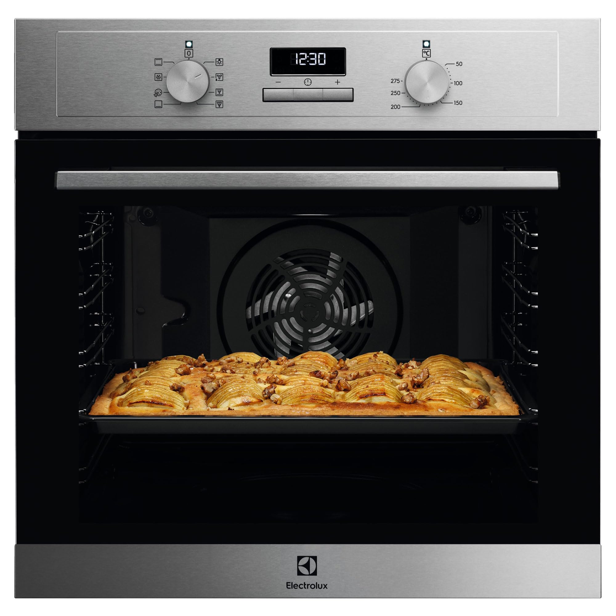 Electrolux Serie 300 Forno Multifunzione, Capacità 72 L, EOH3H04X, Classe A+, Pulizia AquaClean, Cottura Uniforme, Funzione Pizza, Doppio grill ventilato, 590x560x550 mm, Inox antimpronta.