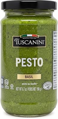 Tuscanini Basil Pesto, 6.7 oz | Italian Dairy-Free Gourmet Sauce with Cashews & Sunflower Oil…