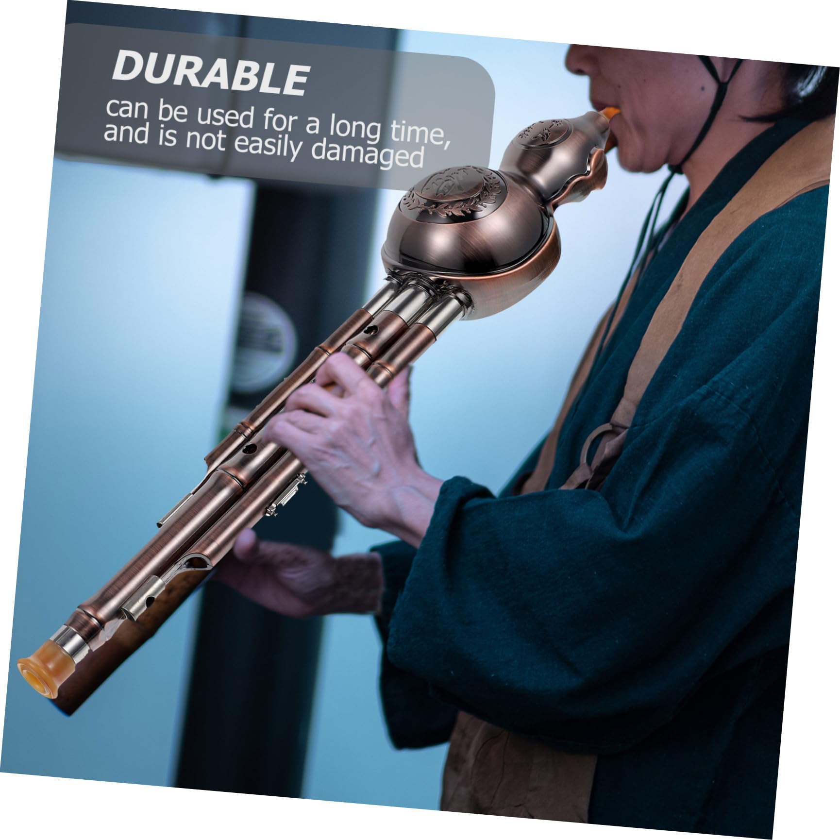 TOYANDONA Flauta De Cucurbita China En Latón Nudo Chino Diseño Tradicional Instrumento Musical Étnico Para Interpretación y Práctica