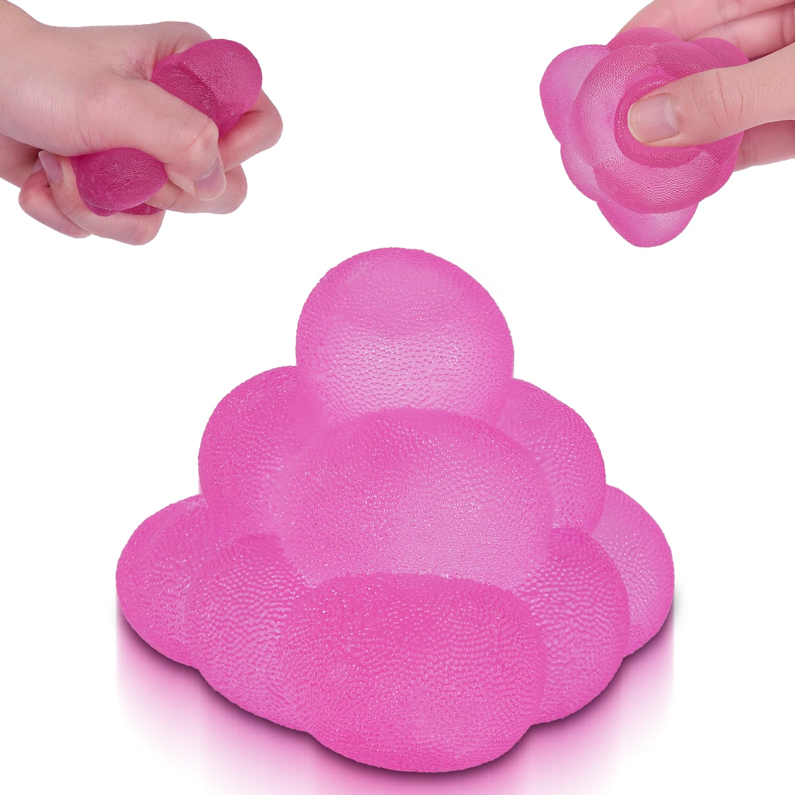 Ssqauvig Frosted Triangle Ice Cube Squishy Toy, 6cm Triangle Stress Cube Fidget Toy for Anxiety Relief and Focus, Soft Sensory Squishy Toys for Kids Youth Adults, Portable Squishy Ball(Purper)