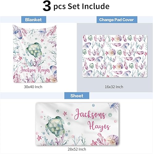 Miniatura 8 de Juego de ropa de cama personalizado para cuna para bebé, juegos de cuna personalizados con nombre, juego de ropa de cama de guardería para bebé,