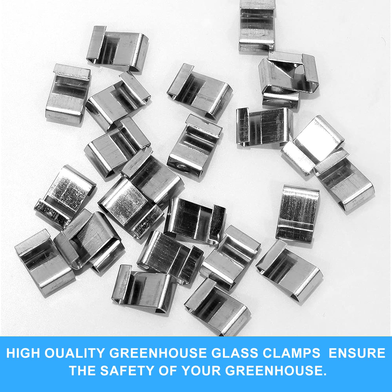 KTHZI 60 Pack Greenhouse Clips Stainless Steel Glass Pane (30 Pcs Glazing W Wire Clips and 30 Pcs Z Clips) Window Fixings for Aluminium Greenhouses Panels Polycarbonate - Image 4