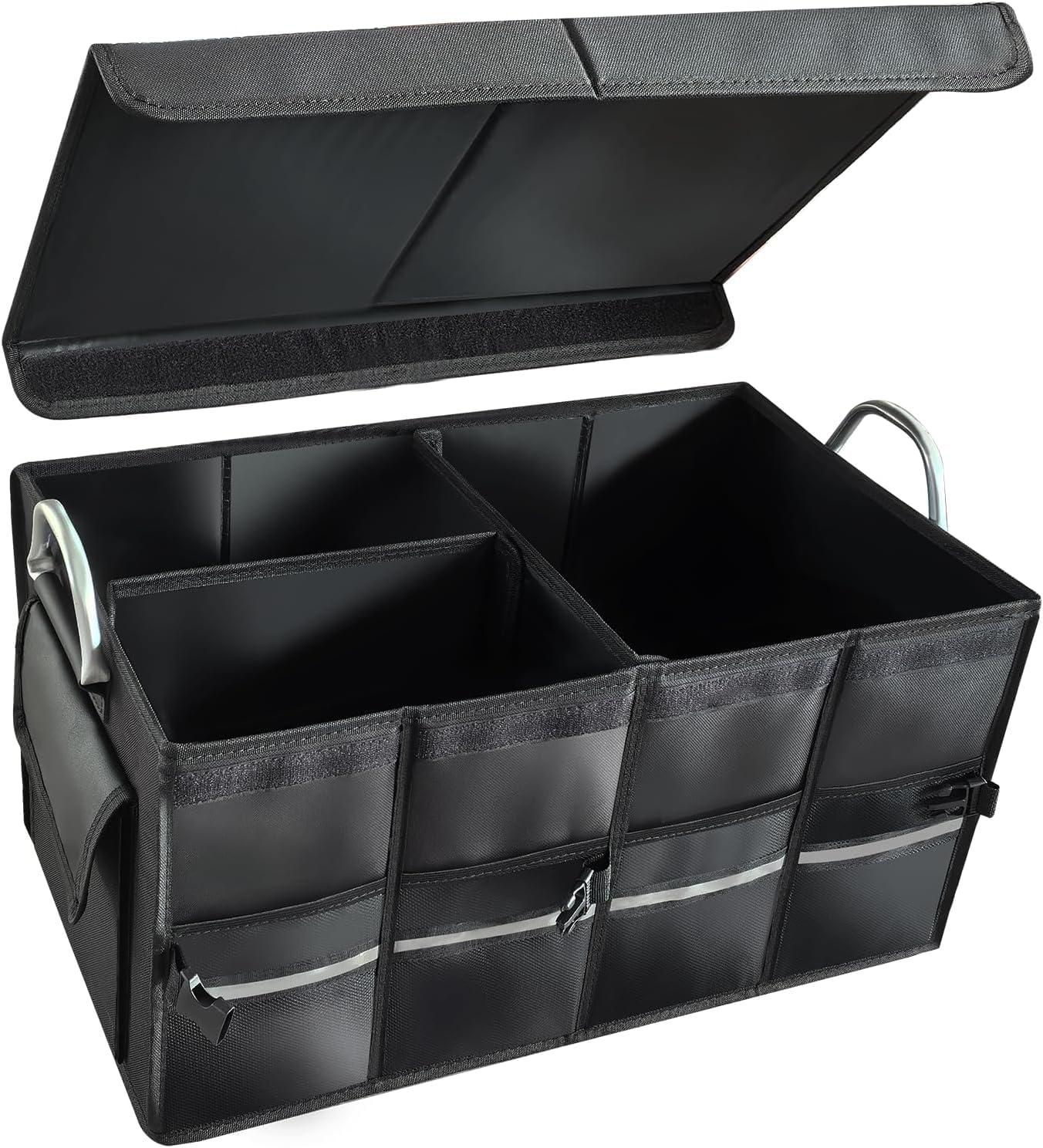 Collapsible Multi Compartment Car Trunk Organizer,SUV Trunk Organizer, suitable for Car Accessories Interior for Women and Men (JB-90)