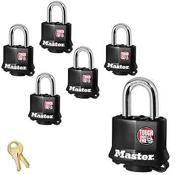 Master Lock (6 Keyed Alike Padlocks w/Thermoplastic Coating - 311KA-6