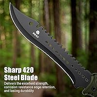Vista 3 de REAT Machete Knife with Shaeth,15" Lightweight Garden Tools Knife,Ergonomic No-Slip Handle, Machetes for Bushcraft, Outdoor Hunting, Garden Cutting
