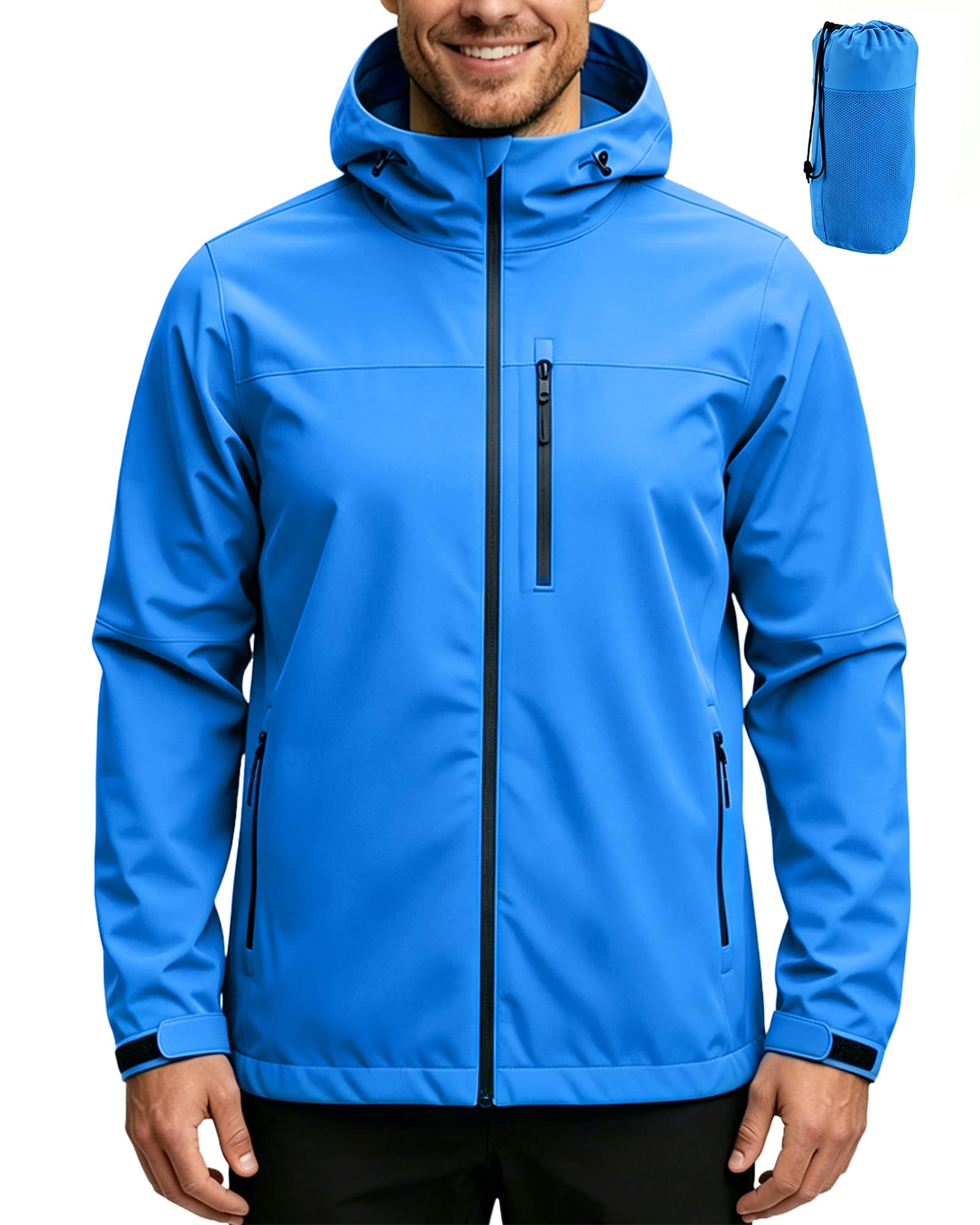 ACCNUO Women's Rain Jacket Waterproof Lightweight Rain Coat with Hood, Breathable Windbreaker for Outdoor Cycling Travel
