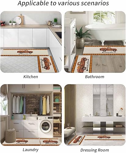 Miniatura 6 de Tapete de baño a cuadros para bañera, antideslizante, de secado rápido y absorbente, de tierra de diatomeas, fregadero de cocina, tapete rústico de