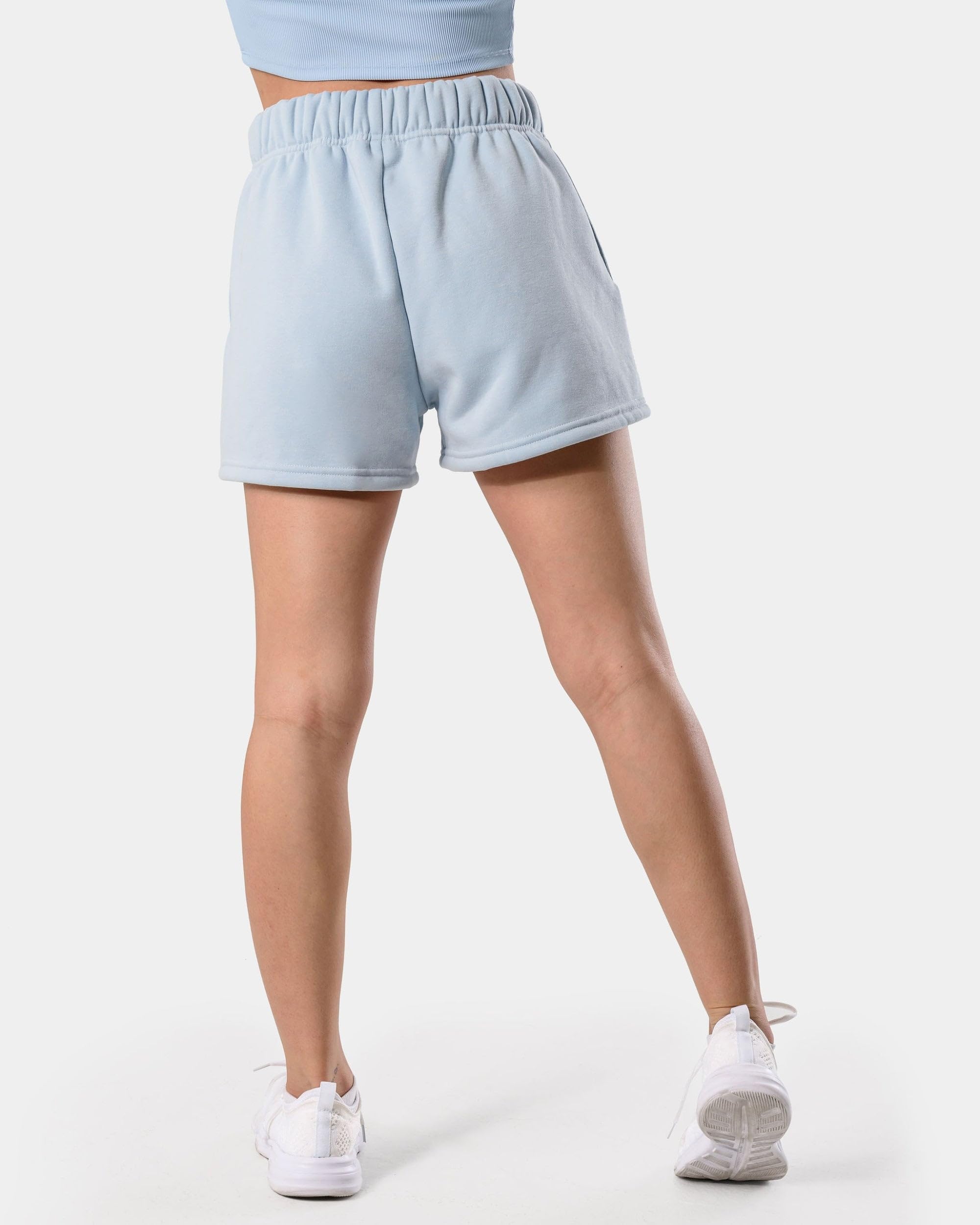 Kamo Fitness CozyTec - Pantaloncini Sportivi da Donna, a Vita Alta, Comodi, Casual, in Cotone, con Tasche