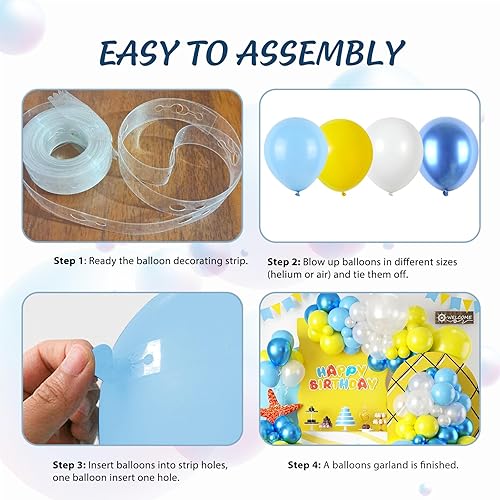 Miniatura 3 de Decoraciones de fiesta de esponja de dibujos animados, kit de arco de guirnalda de globos con temática de esponja, arco de globo transparente