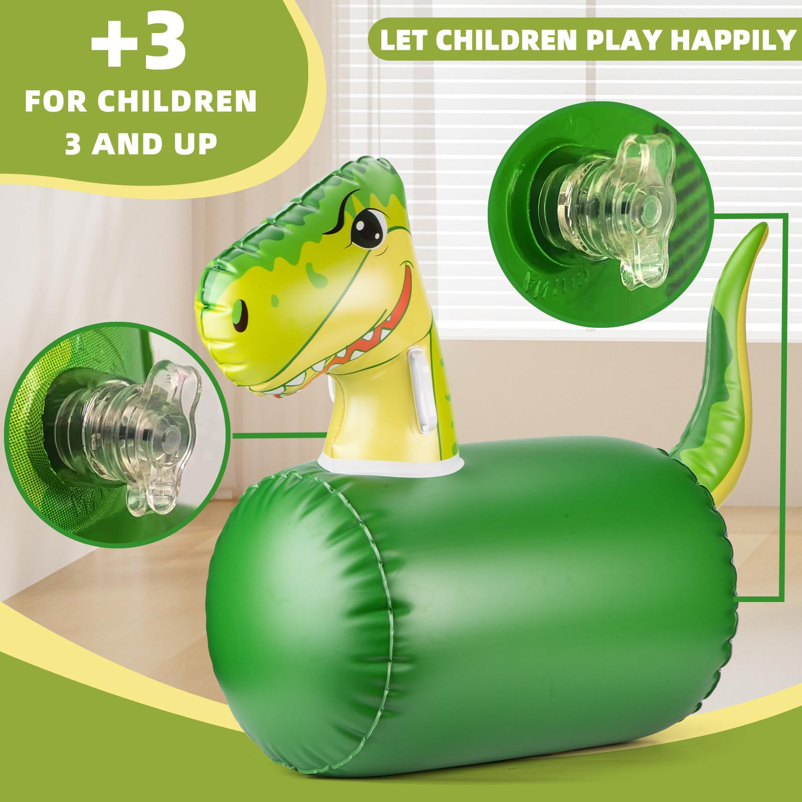 SUYE Bouncy Animal Hopper Toys for Toddlers 18M-4 Years - Inflatable Ride-On Unicorn & Lion Bouncers, Durable Rubber Dual Design for Indoor/Outdoor Play, for Girls & Boys