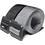 CQR CLSX Tactical Belt, Military Style Heavy Duty Belt, Webbing EDC Quick-Release Buckle, 2pack Flex Poly Black/Grey, X-Large
