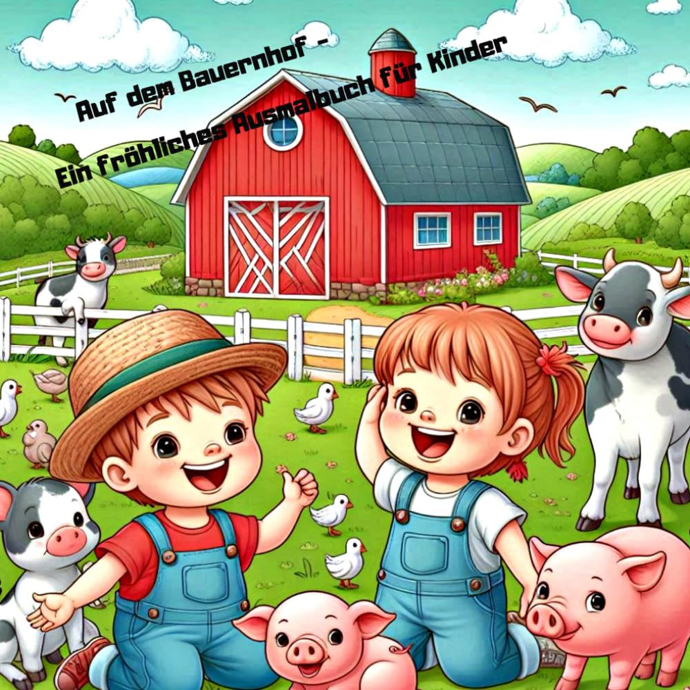 Auf dem Bauernhof – Ein fröhliches Ausmalbuch für Kinder: Ein liebevoll gestaltetes Ausmalbuch mit Bauernhoftieren, Traktoren, Mühlen und alles was dazu gehört. Spielerisch malen und kreativ werden!