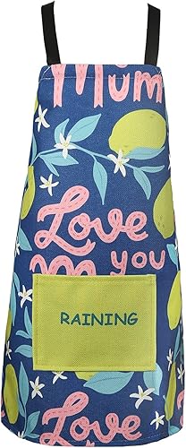 Miniatura 1 de Surblue Delantales de espalda cruzada para niños con bonito estampado de dibujos animados y bolsillo