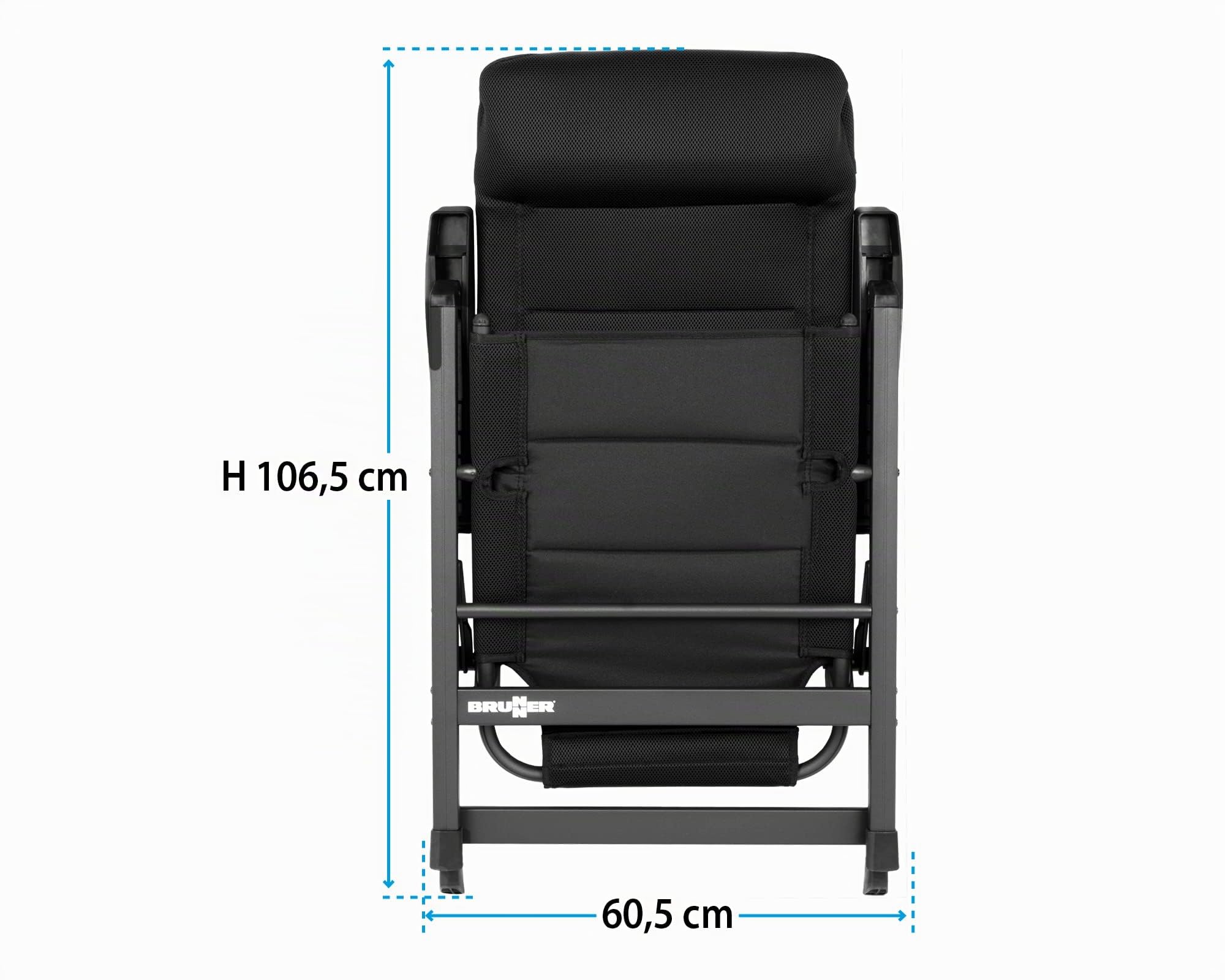 Brunner Sedia da Campeggio Skye 3D in Poliestere, Colore: Nero