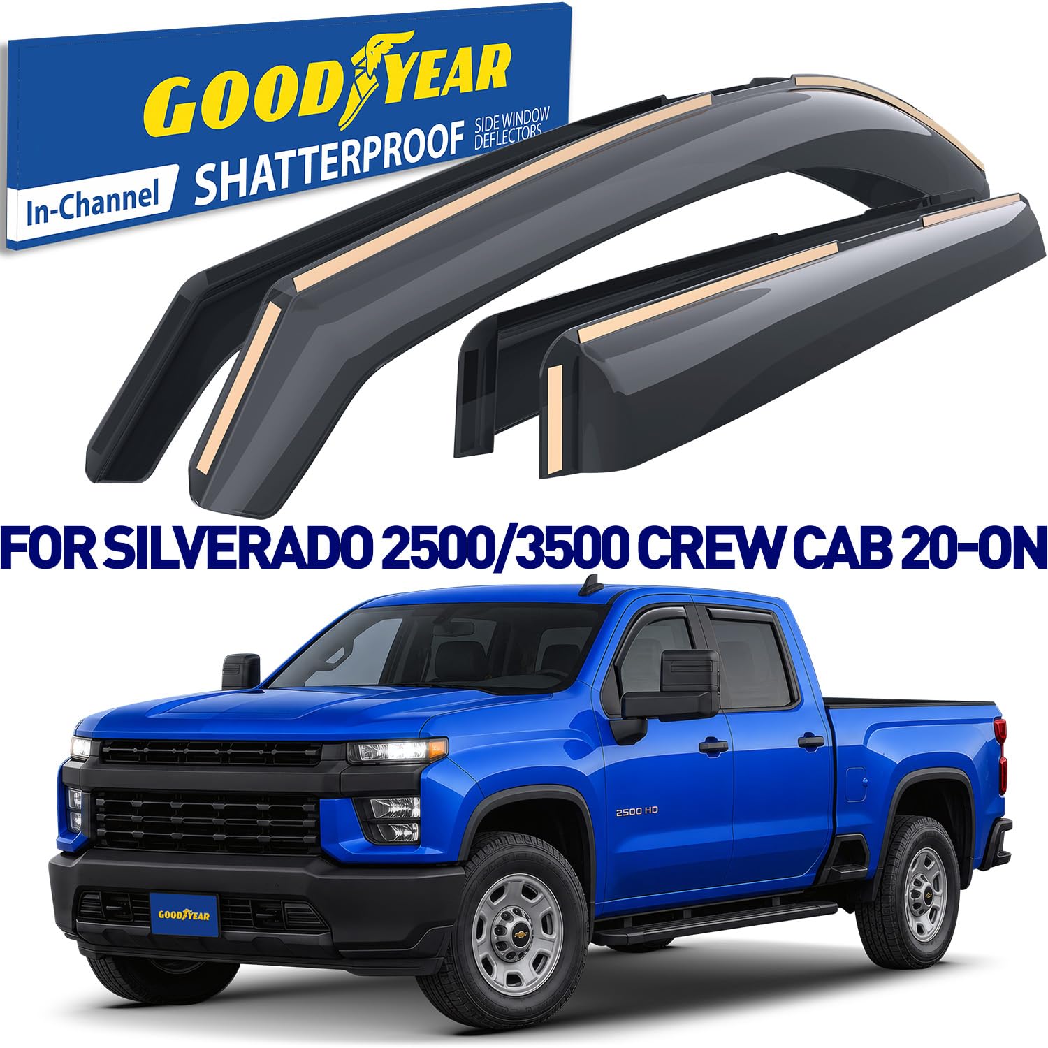 Kit De Tinte Precortado Para Ventanas Delanteras De Chevy Silverado 2500 Doble Cabina 2020-2025