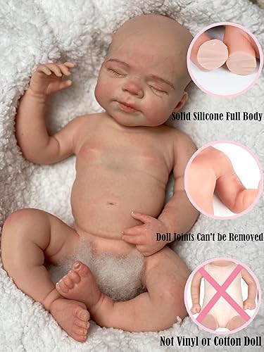 Miniatura 2 de Muñecas de bebé de silicona de cuerpo completo de boca abierta de 18 pulgadas, muñeca recién nacida de silicona suave realista anatómicamente