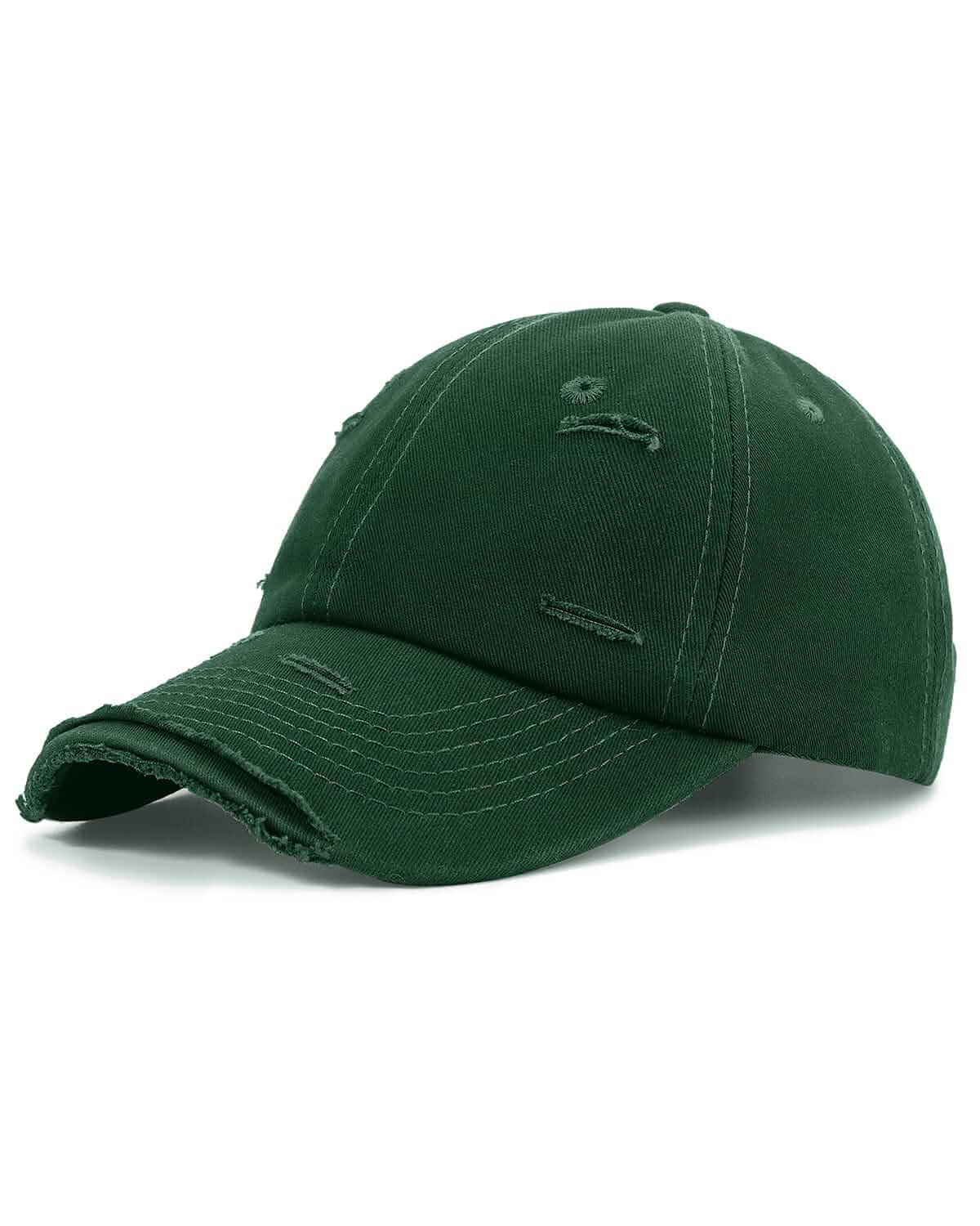 Distressed Washed Cotton Baseball Cap Adjustable Dad Hat for Men Women 100% Cotton, Distressed Washed Finish, Adjustable Metal Buckle, One Size Fits Most, Unisex Sun Protection