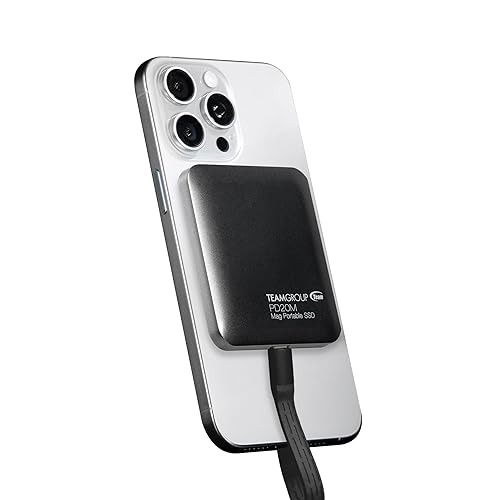 TEAMGROUP PD20M 1TB Magnetic External SSD Read up to 2000MB/s USB 3.2 Gen 2x2 Type-C 4K ProRes HDR Record iPhone 15 16 17 Pro Max,Tablet TPSEG2001T0C108