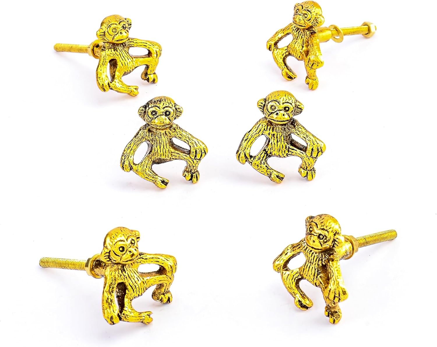 Perilla Home Dinasaur Design Brass Door Knobs - Cupboard Drawer Dresser Kitchen Cabinet Wardrobe Pulls