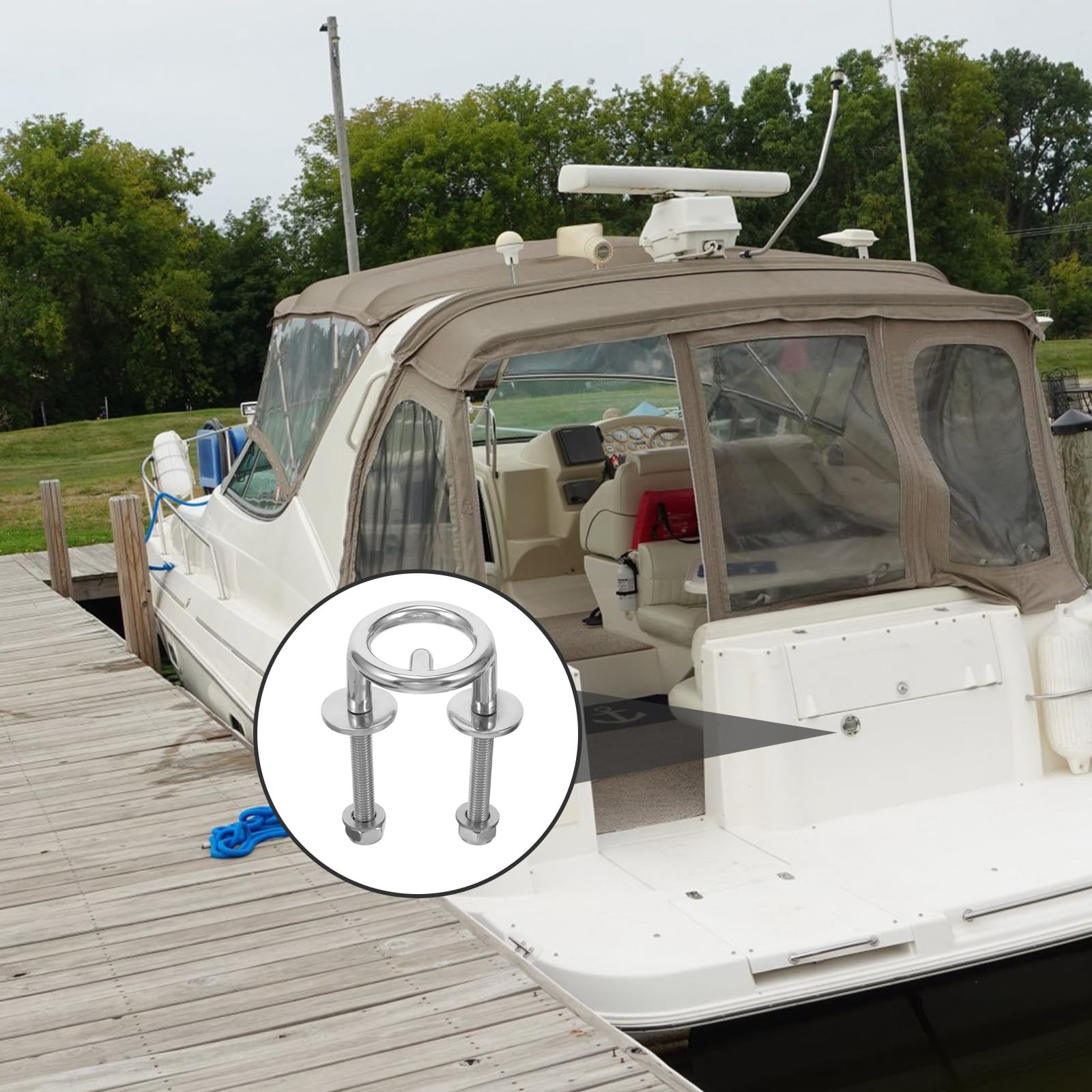 Abaodam Gancio per Barca in Acciaio Inox 62mm per Impianto di Risalita Sci Nautico, Barra di Traino per Pontoni e Accessorio per Sport Acquatici su Yacht