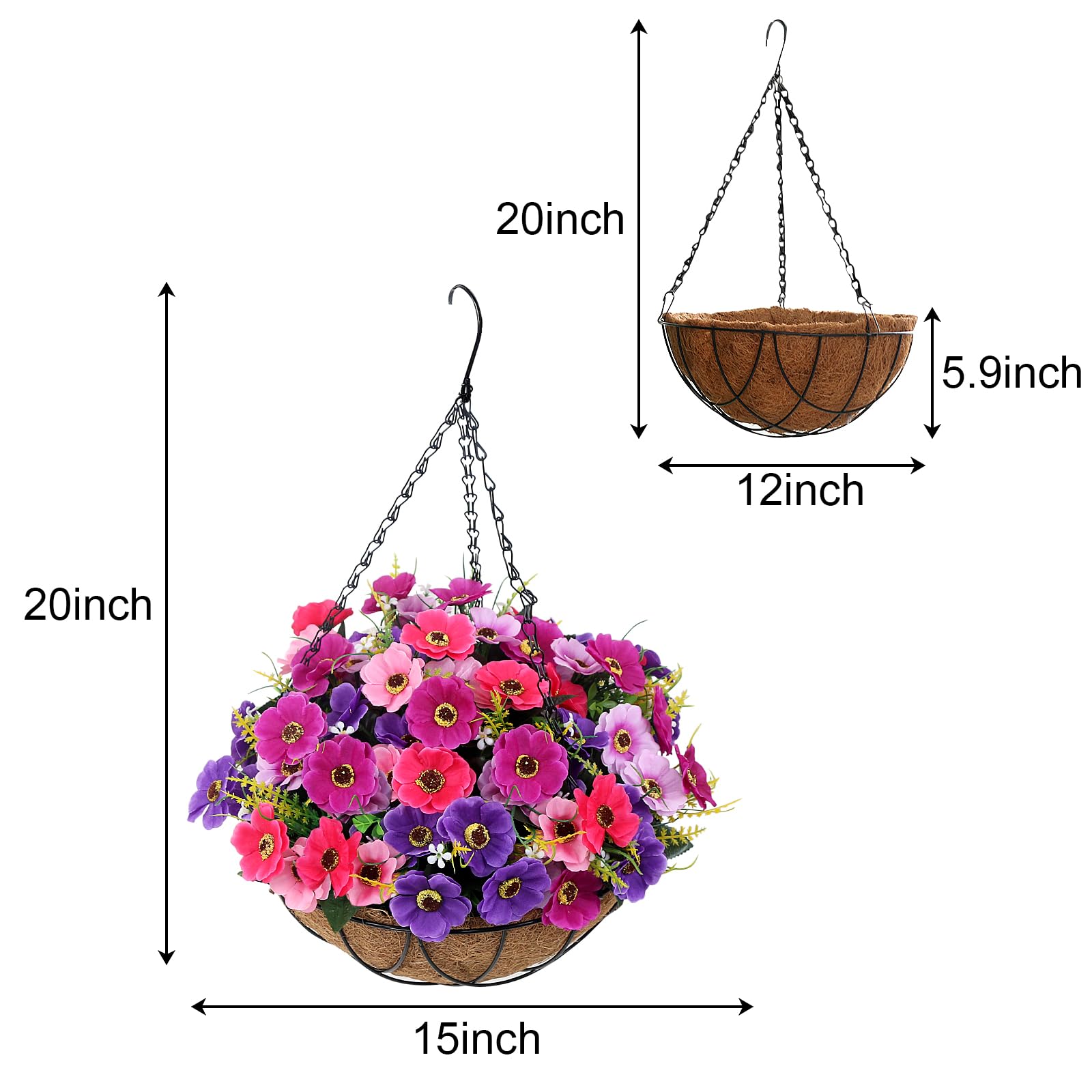 10 Mazzi Di Fiori Artificiali Per Esterni LARDUX - Plastica UV Resistant - Multicolore - 2