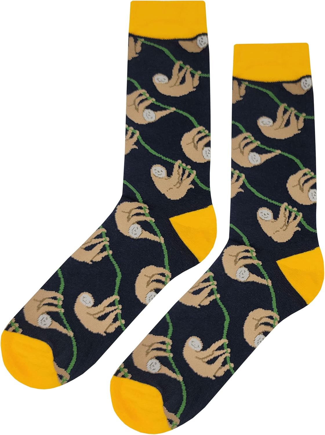 Sloth Dress Socks 4 Pack Funny Novelty Crazy Fun Design Men Size 8-12 Cotton Casual Crew Colorful Funky Fancy Socks Gift for Men - Image 6