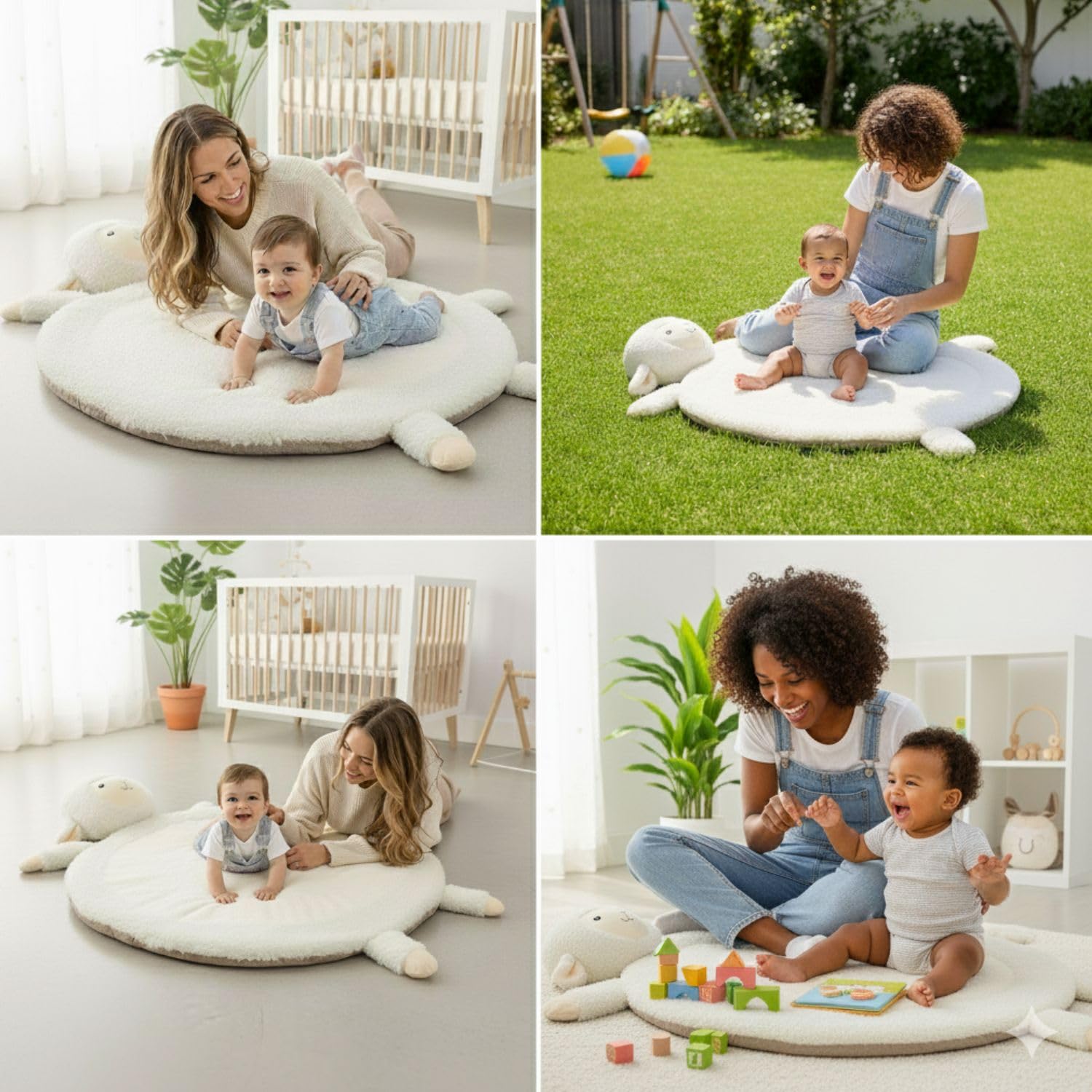 Manta de Juego Bebé XL Acolchada y Antideslizante | Alfombra Infantil de Suelo y Gateo, 100% Algodón Suave. Cojín de Peluche Lavable. Regalo Original Recién Nacido/Baby Shower.