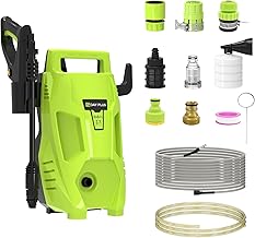 Pressure Washers, 2200W 180Bar High-Pressure 500L/H Flow Rate Electric Pressure Washers with 3 In 1 Adjustable Nozzle & 7m Hose, Jet Washers for Cleaning Cars, Driveways, Patios, Fences, Green