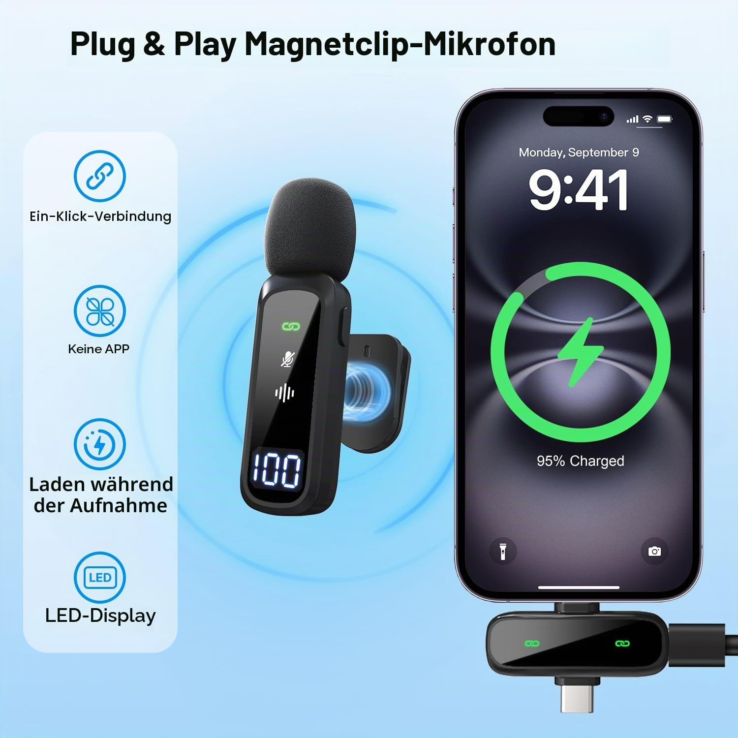 yAyusi Vlogging-Kit für iPhone/Android, 180 cm Ausziehbares Selfie-Stick-Stativ mit Licht, Fernbedienung und Mikrofon, Unverzichtbares Starter-Kit für TikTok/YouTube/Content-Ersteller/Influencer