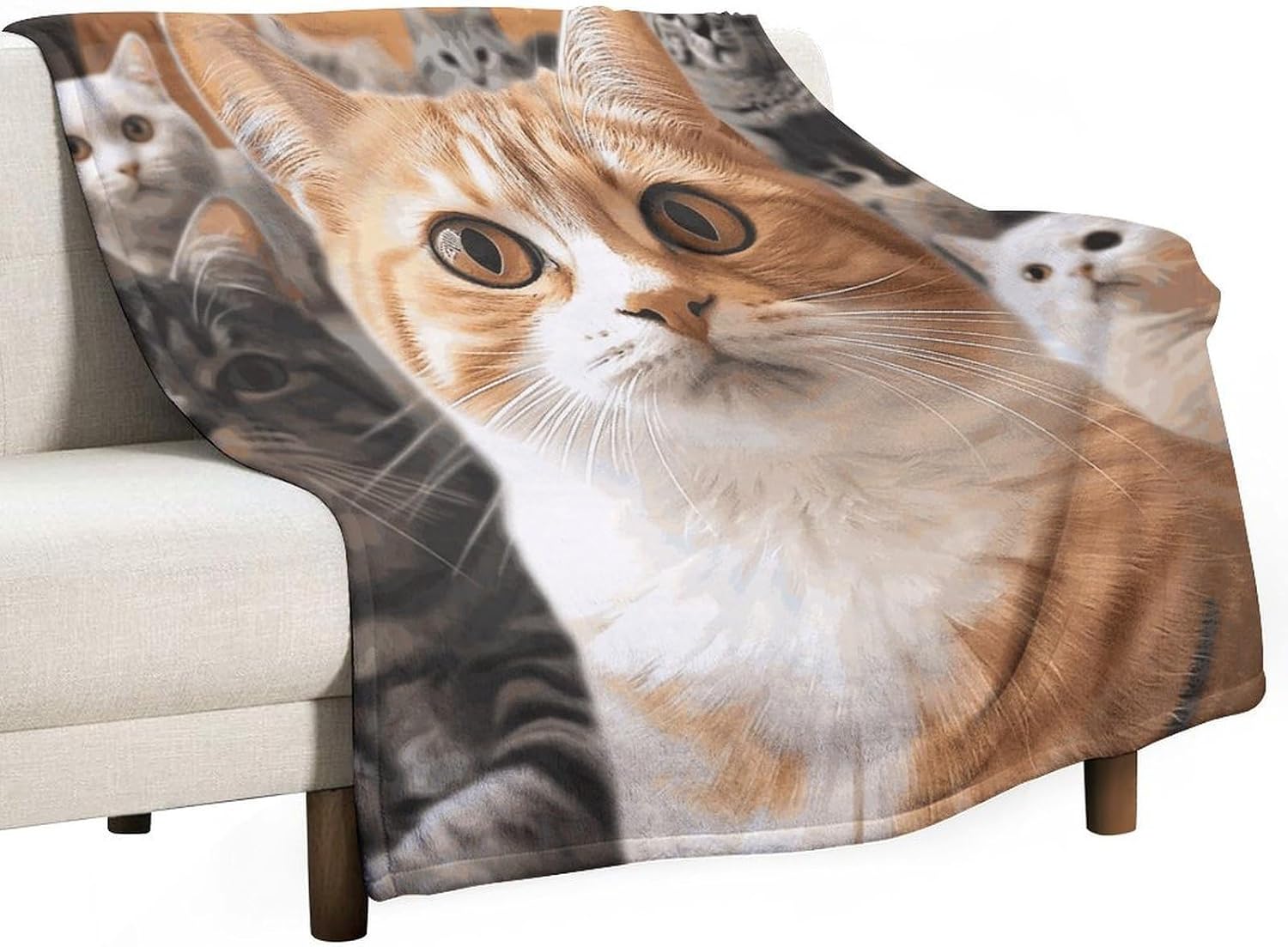 Funny Pet Cat Blanket Super Soft Warm Flannel Throw Blankets Lightweight Breathable Bath Towel Cozy Luxury Blanket for Couch Home Decor Tapestry for Travel Camping
