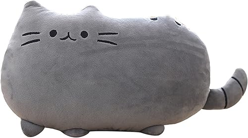 Almohada de gato de felpa cojín de gatito suave colorido juguetes de peluche colgante muñeca regalos artículos para el hogar (gris, 2520CM)